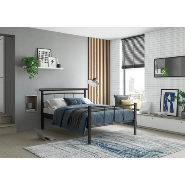 Кровать металлическая одинарная Токио чёрная 42.25-01 (Олмеко) в Луганске, ЛНР